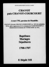 Chavot-Courcourt. Baptêmes, mariages, sépultures 1700-1707