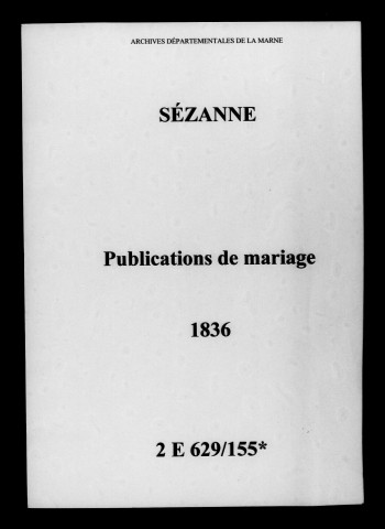 Sézanne. Publications de mariage 1836