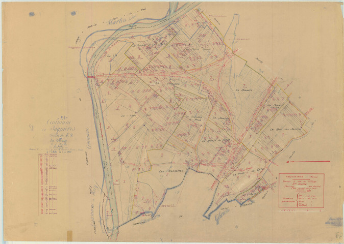 Fagnières (51242). Section E3 échelle 1/2500, plan mis à jour pour 1938, plan non régulier (papier)