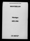 Monthelon. Mariages 1893-1901