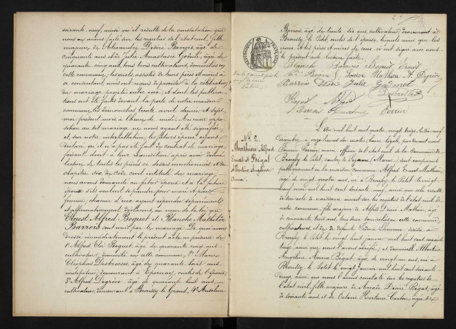 Broussy-le-Petit. Mariages 1893-1929