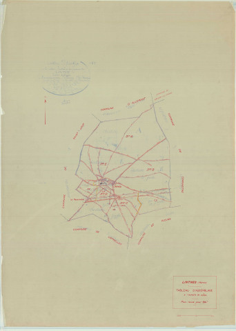 Linthes (51324). Tableau d'assemblage 1 échelle 1/10000, plan mis à jour pour 01/01/1947, non régulier (papier)