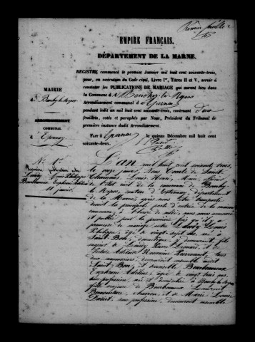 Bouchy-le-Repos. Publications de mariage, mariages 1863-1892