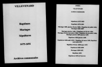 Villevenard. Baptêmes, mariages, sépultures 1675-1692