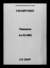 Champvoisy. Naissances an XI-1862