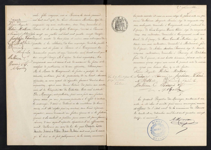 Reuves. Mariages 1893-1929