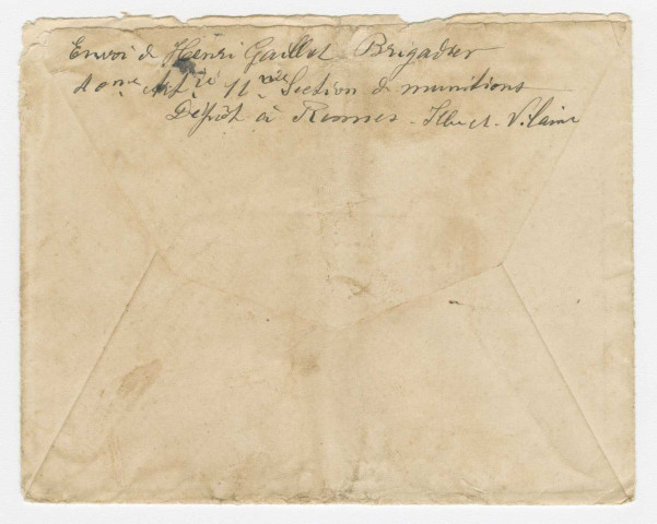 Correspondance entre Alice et Gabriel Gaillot, Reims et Bezannes (21 septembre- 11 novembre 1914).