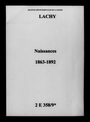 Lachy. Naissances 1863-1892