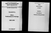 Magenta. Dizy-Magenta. Décès, publications de mariage 1883-1892