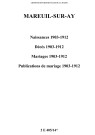 Mareuil-sur-Ay. Naissances, décès, mariages, publications de mariage 1903-1912