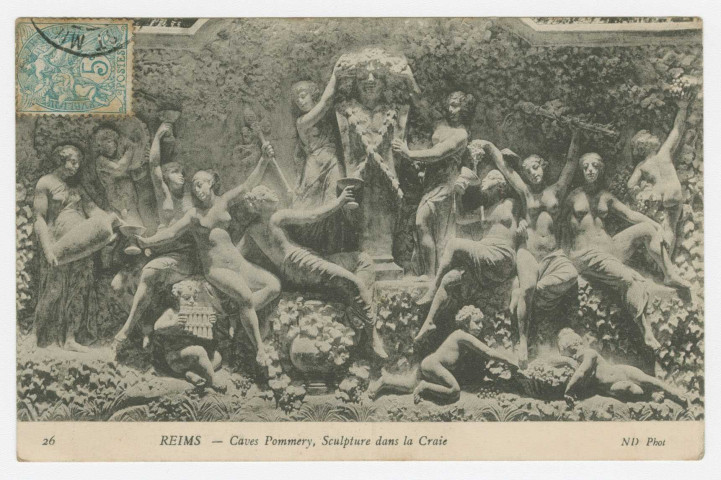 REIMS. 26. Caves Pommery, Sculpture dans la Craie.