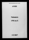 Avize. Naissances 1793-an X