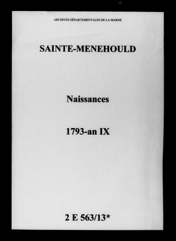 Sainte-Menehould. Naissances 1793-an IX