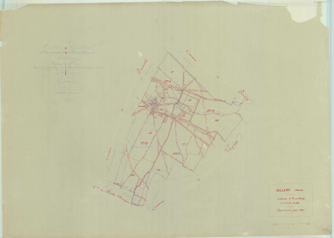 Sillery (51536). Tableau d'assemblage échelle 1/10000, plan pour 1947, (papier).