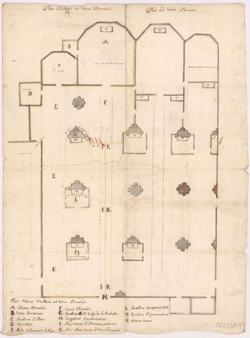 Plan de l'église de Rethel (1650)