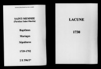 Saint-Memmie. Saint-Martin. Baptêmes, mariages, sépultures 1729-1792