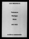 Mesneux (Les). Naissances, mariages, décès 1813-1822