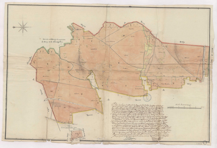 Brouillons et mis au net des plans généraux des villages et terroirs d'Ay et de Dizy pour ce qui est en vigne seulement, 1784.