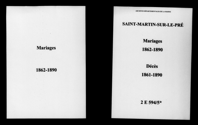 Saint-Martin-sur-le-Pré. Mariages, décès 1861-1890