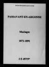 Passavant. Mariages 1871-1891