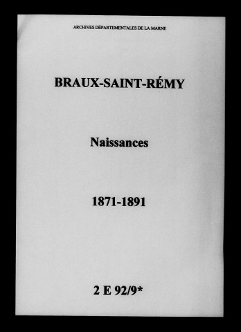 Braux-Saint-Remy. Naissances 1871-1891