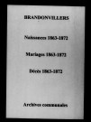 Brandonvillers. Naissances, mariages, décès 1863-1872