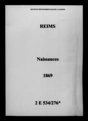 Reims. Naissances 1869