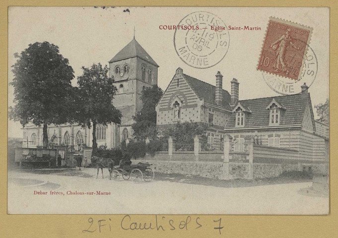 COURTISOLS. Église Saint-Martin.
Châlons-sur-MarneÉdition Debar Frères.[vers 1906]