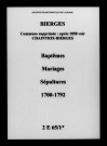 Bierges. Baptêmes, mariages, sépultures 1700-1792