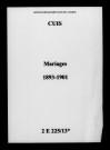 Cuis. Mariages 1893-1901