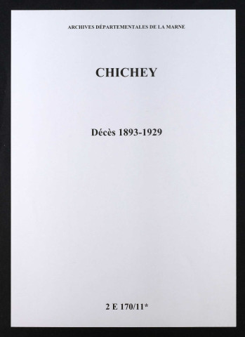 Chichey. Décès 1893-1929