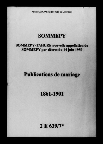 Sommepy. Publications de mariage 1861-1901