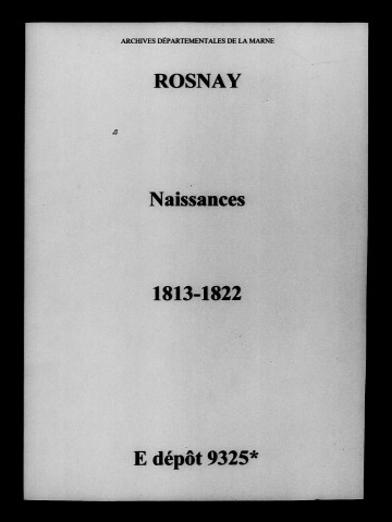 Rosnay. Naissances 1813-1822