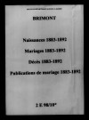 Brimont. Naissances, mariages, décès, publications de mariage 1883-1892