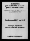 Barbonne. Baptêmes, mariages, sépultures 1627-1645