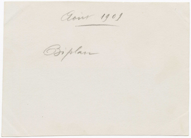 Biplan, août 1909