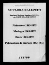 Saint-Hilaire-le-Petit. Naissances, mariages, décès, publications de mariage 1863-1872