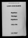 Loisy-sur-Marne. Baptêmes, mariages, sépultures 1761-1791