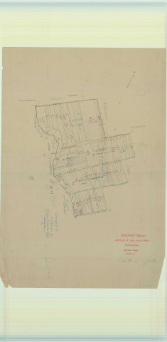 Soudron (51556). Section G 5 échelle 1/5000, plan mis à jour pour 1957 (section G1 4e partie), plan non régulier (papier)