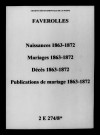 Faverolles-et-Coëmy. Naissances, mariages, décès, publications de mariage 1863-1872
