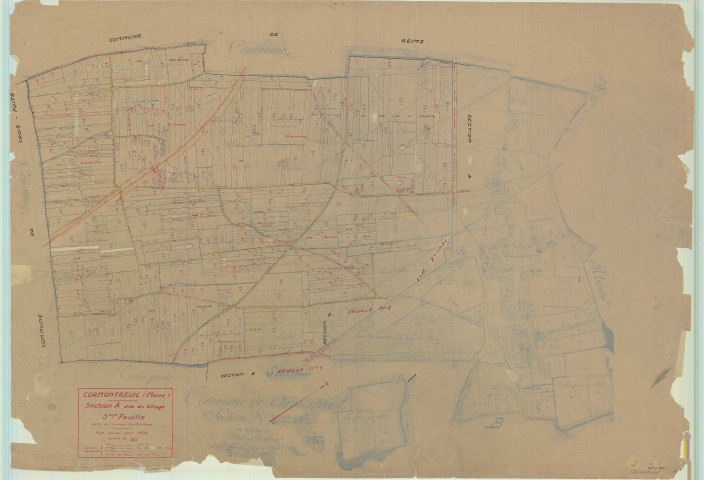 Cormontreuil (51172). Section A3 échelle 1/2500, plan mis à jour pour 1934, plan non régulier (papier).