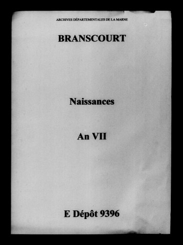 Branscourt. Naissances an VII