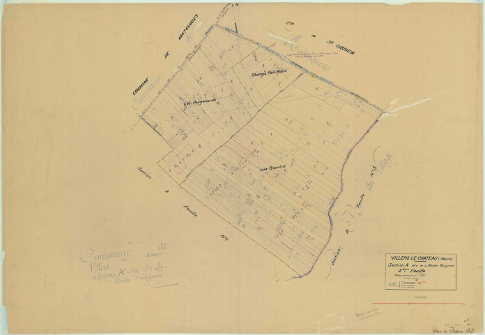 Villers-le-Château (51634). Section A2 échelle 1/2500, plan mis à jour pour 1935, plan non régulier (papier)