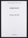Moiremont. Mariages 1892-1909