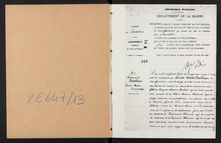 Somsois. Naissances, mariages, décès 1908-1913 (reconstitutions)