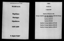 Marfaux. Baptêmes, mariages, sépultures 1655-1699