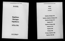 Fayel. Baptêmes, mariages, sépultures 1574-1791