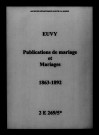 Euvy. Publications de mariage, mariages 1863-1892
