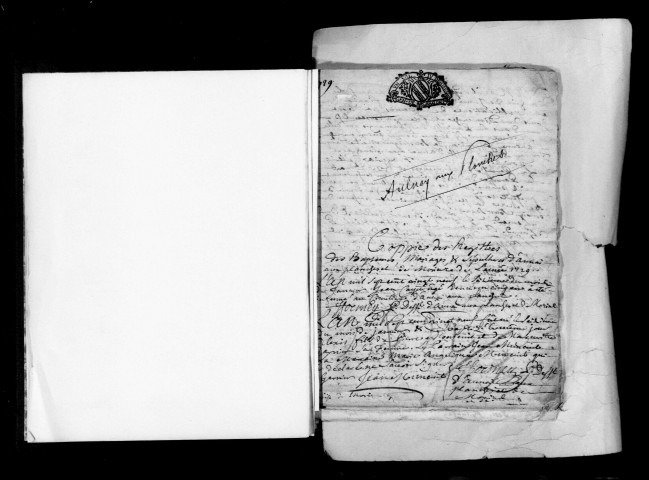 Aulnay-aux-Planches. Baptêmes, mariages, sépultures 1729-1792