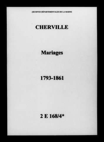 Cherville. Mariages 1793-1861